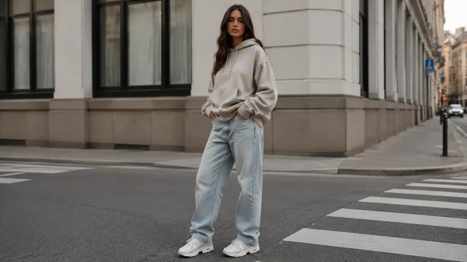 Jeans streetwear outfit with hoodie and jacket layered for 2026