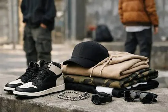 Streetwear Fall Outfits 2026 with a hoodie and tracksuit in a layered look